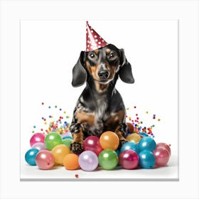 Birthday Dachshund Canvas Print