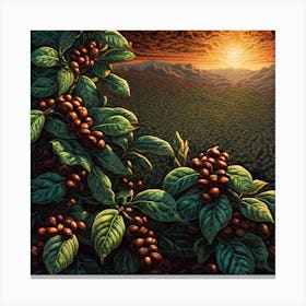 Coffee Beans At Sunset Canvas Print