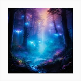 Shimmering Phantom Lights Dance Through A Dreamscape Casting Vibrant Hues Over A Misty Forest Lands 1 Canvas Print