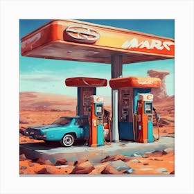 Gas Station on Mars Canvas Print