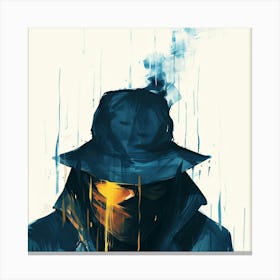 Man In A Raincoat Canvas Print