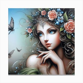 Fairy Girl With Butterflies Lienzos