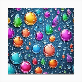Colorful Water Drops Canvas Print