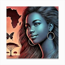 African Woman Creative Portrait Canvas Print