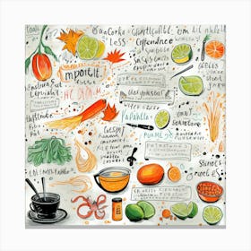 Cooking Recipes Sketchnote 11 Canvas Print