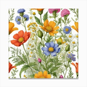 Illustrative Albedo Wild Flowers Art 0 Canvas Print