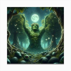 Green Man In The Forest 1 Canvas Print