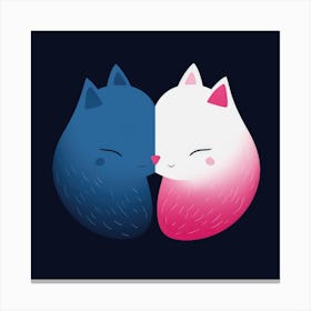 Two Cats Kissing Canvas Print