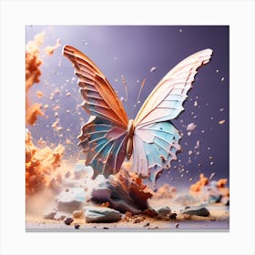 Butterfly of marble Canvas Print