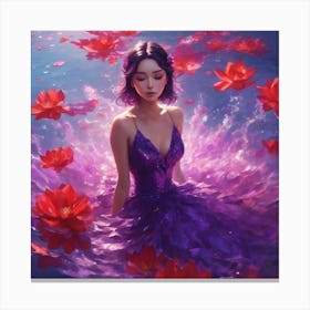 Lotus Flower Girl Canvas Print