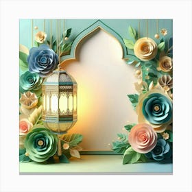 GreetingCard-Islamic-RamadanKareemMubarak-Lantern-Fanous 3 Canvas Print