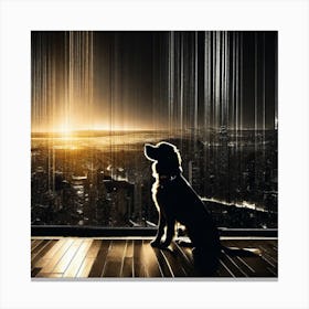 Dog Watching The City Canvas Print