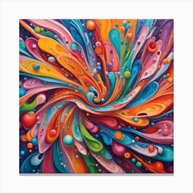 A brightly colored abstract painting Canvas Print