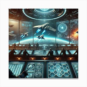 A Powerful Futuristic Scene Showing The Martian De Canvas Print