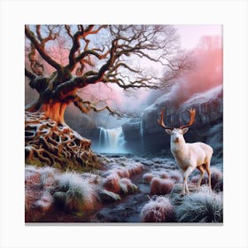 Deer In A Forest Canvas Print