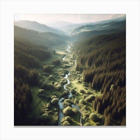 Aerial View Of A River Canvas Print