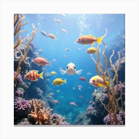 Coral Reef With Fishes2 Canvas Print