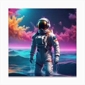 Astronaut In Seas 3 Canvas Print