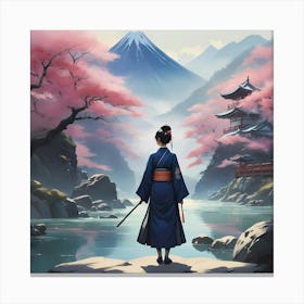 Asian Woman With Sword Canvas Print