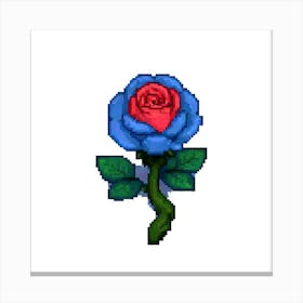 Pixel Rose 7 Canvas Print