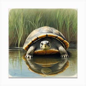 Turtle In Water 7 Canvas Print