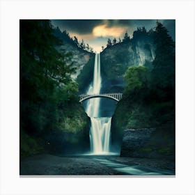 Multnomah Falls at sunset. Just one of many large waterfalls along the Columbia Gorge in Washington and Oregon (26) Canvas Print