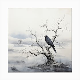 Crow On A Tree Canvas Print