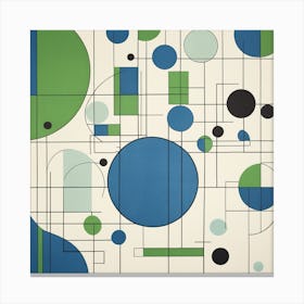 Blue and Green Abstract Painting Canvas Print