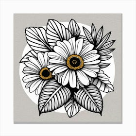 Daisies In A Circle Canvas Print