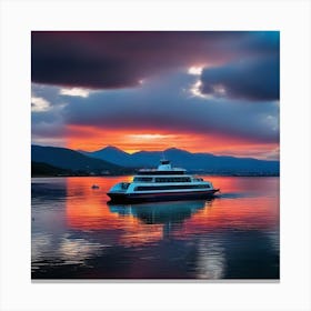 Sunset On A Ferry 23 Canvas Print