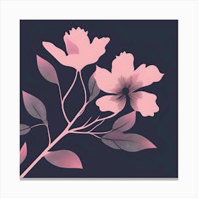 Pink flower with dark purple background Canvas Print