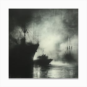 Ships In Fog Canvas Print