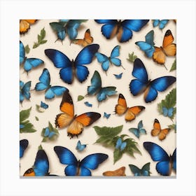 Butterflies And Leaves Canvas Print