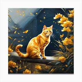 Cat In The Garden Canvas Print