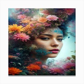 Flowers In The Hair Canvas Print