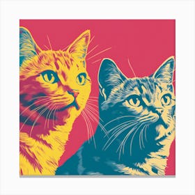 Two Cats Pulp Style Canvas Print