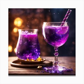 Purple Drink In A Glass 1 Canvas Print