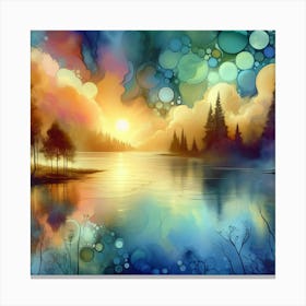 Sunset By The Lake 1 Canvas Print