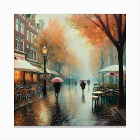 Rainy Day In Amsterdam 12 Canvas Print