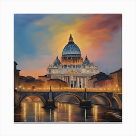 St Peter'S Cathedral At Dusk 1 Canvas Print