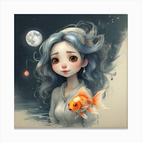 Goldfish Girl 1 Canvas Print