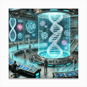 A Futuristic Sci Fi Laboratory Scene Depicting The Process Canvas Print