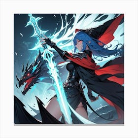 The Mage and Her Dragon Canvas Print