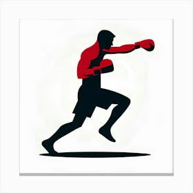 Silhouette Of A Boxer Canvas Print