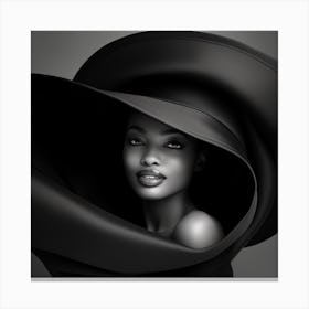 Black Woman In A Hat 11 Canvas Print