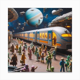 Space Train 1 Canvas Print