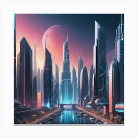 Futuristic Cityscape 1 Canvas Print