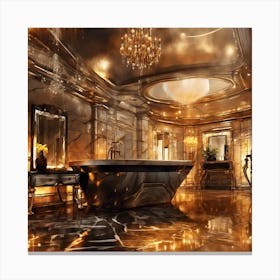 Gold Bathroom 2 Canvas Print