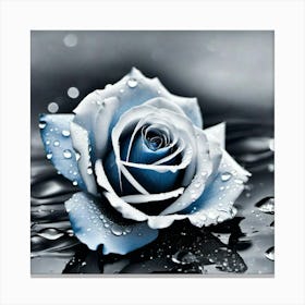 Blue Rose In Water 1 Canvas Print