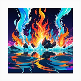 Fire In The Water Canvas Print